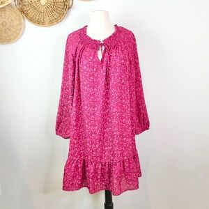 Old navy• Floral Ruffle-Trim Long Sleeve Dress L
